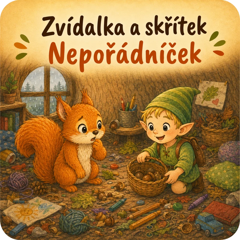 Úvodní ilustrace: Zvídalka a skřítek Nepořádníček