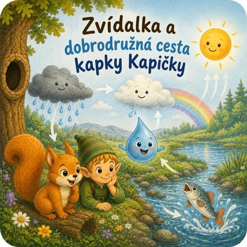 Úvodní ilustrace: Zvídalka a dobrodružná cesta kapky Kapičky
